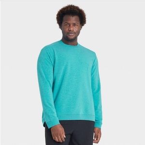 All in Motion Men’s Crewneck Sweater in Turquoise NWT